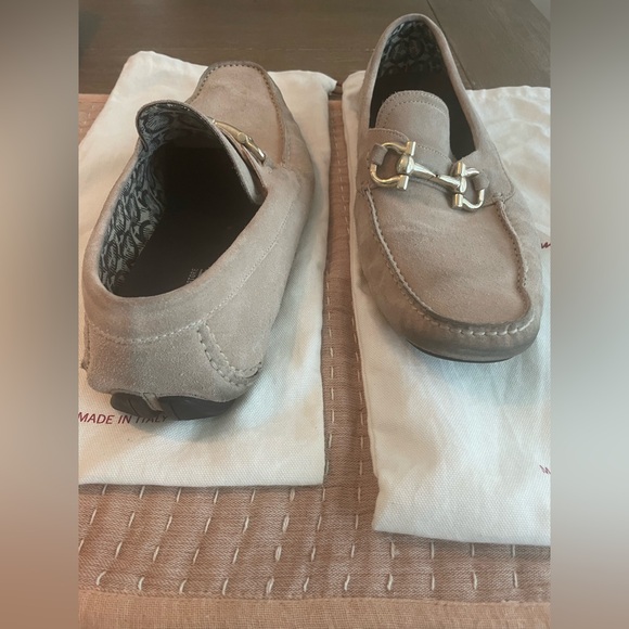SALVATORE FERRAGAMO Parigi Bit Driving Moccasin Cotton Calf Suede US Size 11 - Picture 8 of 13
